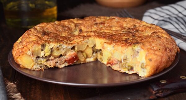 Tortilla de papas con chorizo